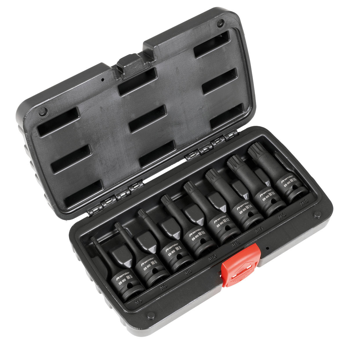 Premier Spline Impact Socket Bit Set 1/2"Sq Drive 8pc
