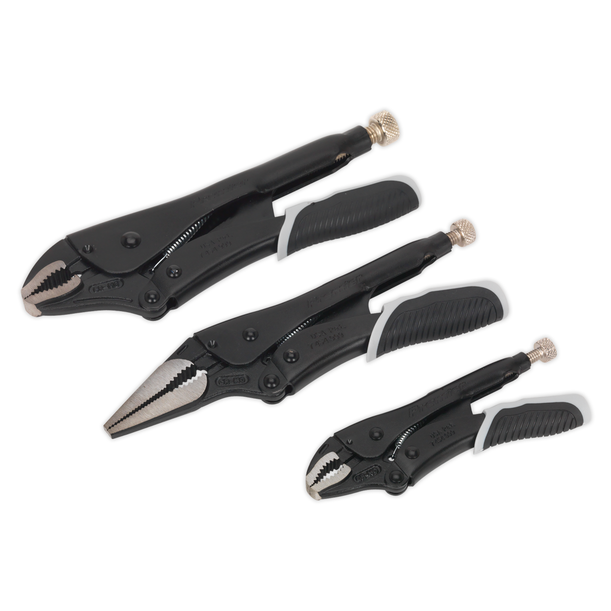 Premier Black Quick Release Locking Pliers Set 3pc