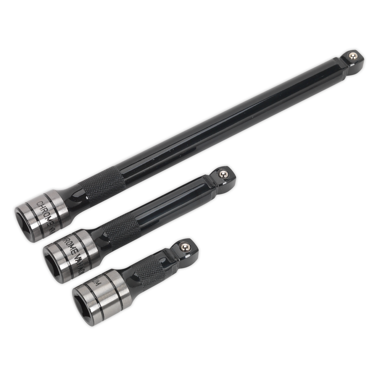 Premier Black Wobble/Rigid Extension Bar Set 1/2"Sq Drive 3pc