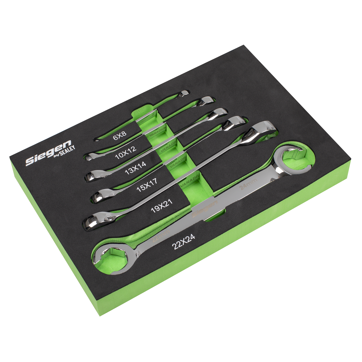 Flare Nut Spanner Set in EVA Foam Tray 6pc