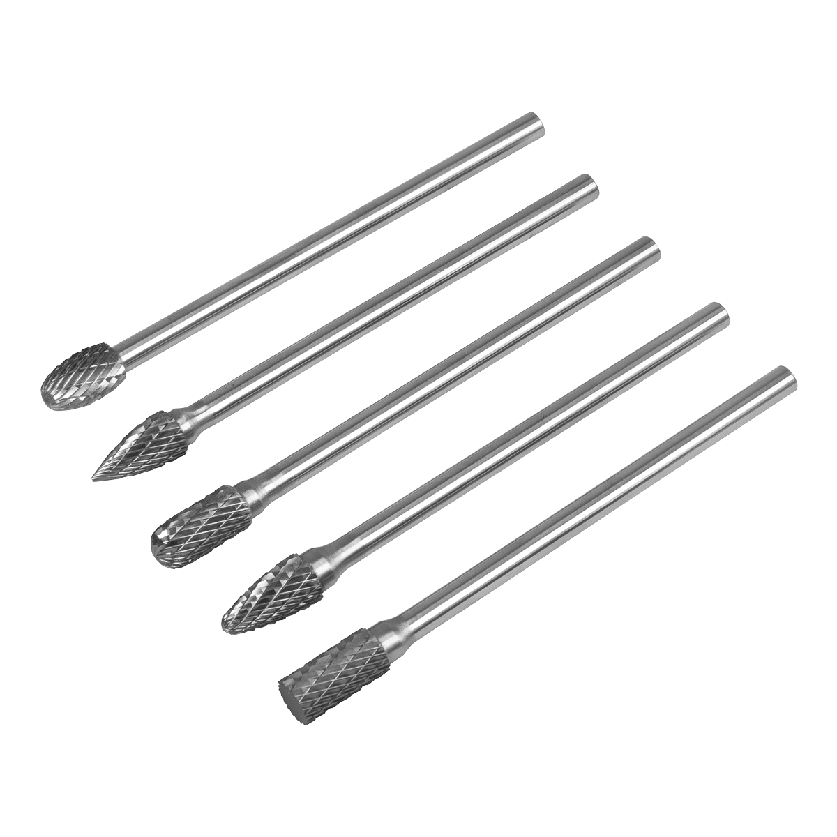 Tungsten Carbide Rotary Burr Set Extra-Long 5pc