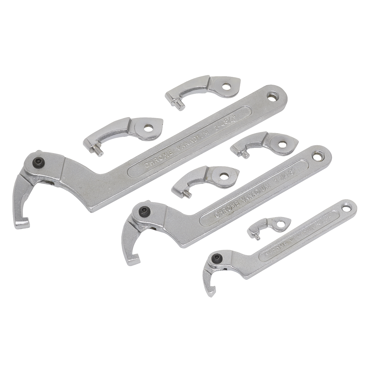 Adjustable C-Spanner Hook & Pin Wrench Set 11pc