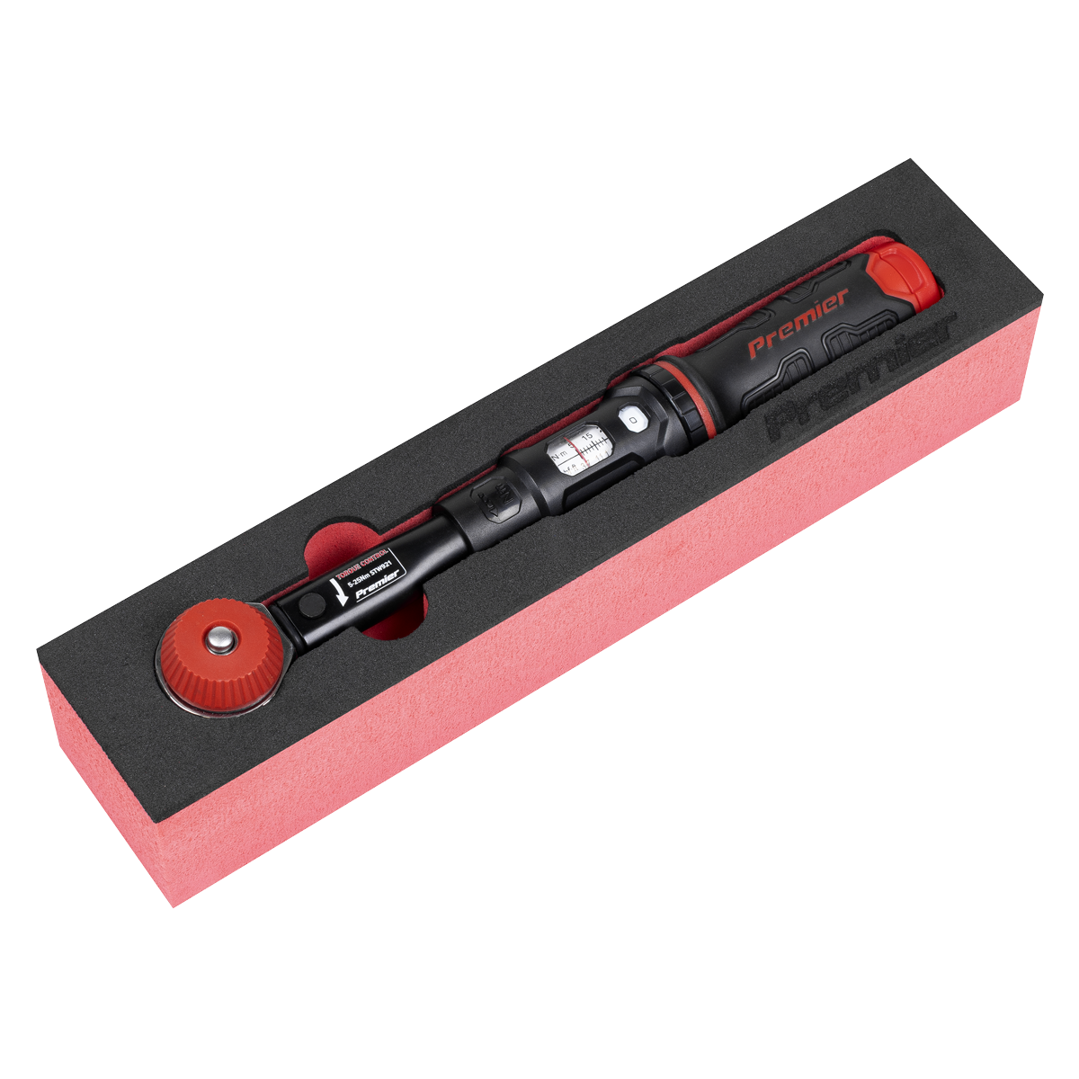 Premier Black Calibrated Micrometer Torque Wrench with 1/4"Sq Push-Through Drive 5-25Nm