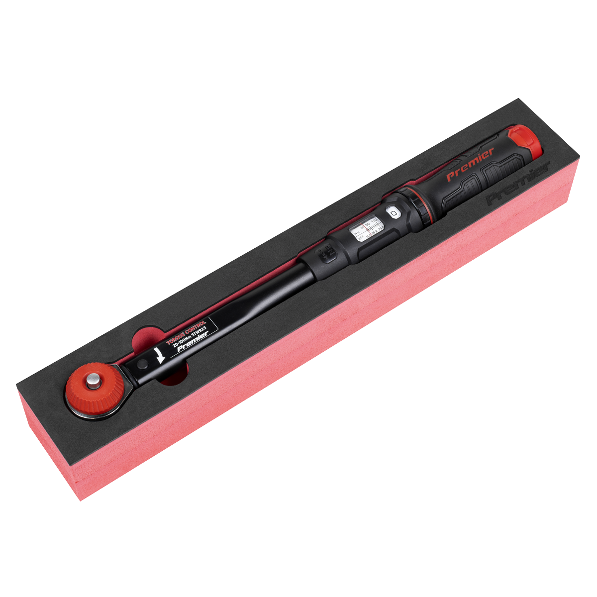 Premier Black Calibrated Micrometer Torque Wrench with 3/8"Sq Push-Through Drive 20-100Nm