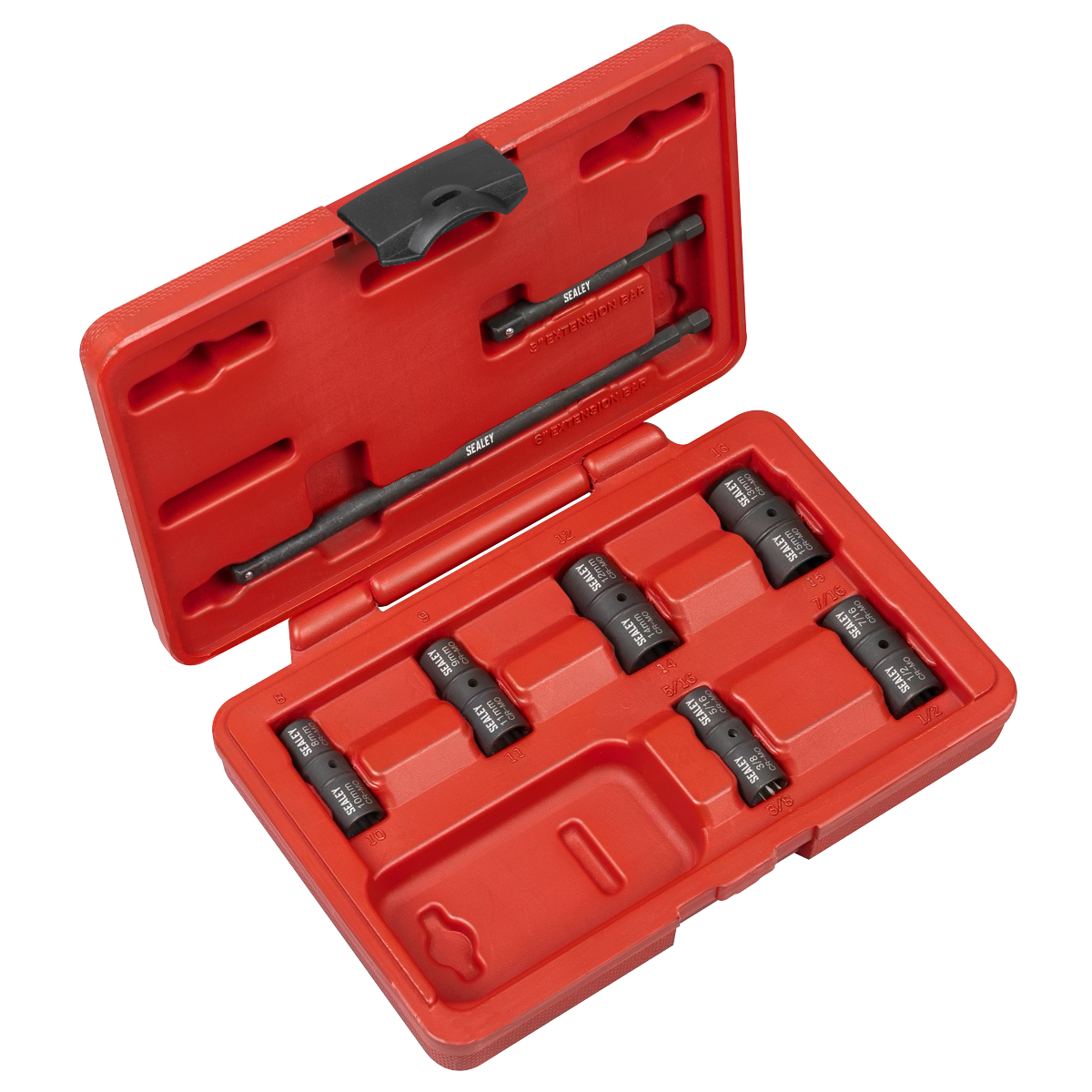 Flip Socket Set 1/4"Sq Drive 12-Point 8pc